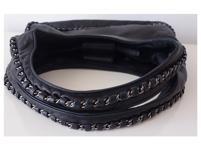 Borsa in pelle nera di Chanel Hobo Nero - vista 9
