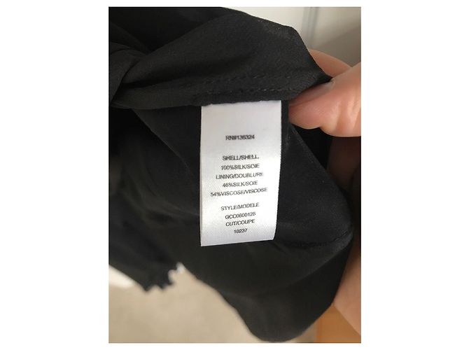 Halston Heritage High Low Maxikleid aus schwarzer Seide - Ansicht 10