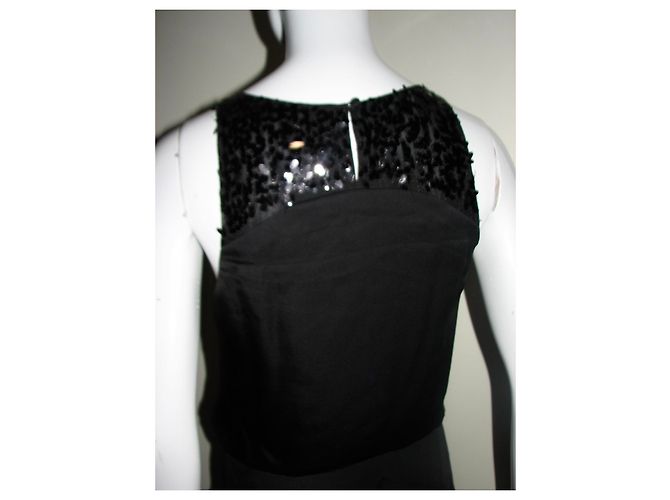Halston Heritage High Low Maxikleid aus schwarzer Seide - Ansicht 5