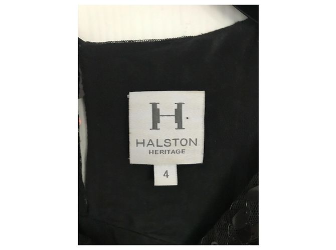 Halston Heritage High Low Maxikleid aus schwarzer Seide - Ansicht 7