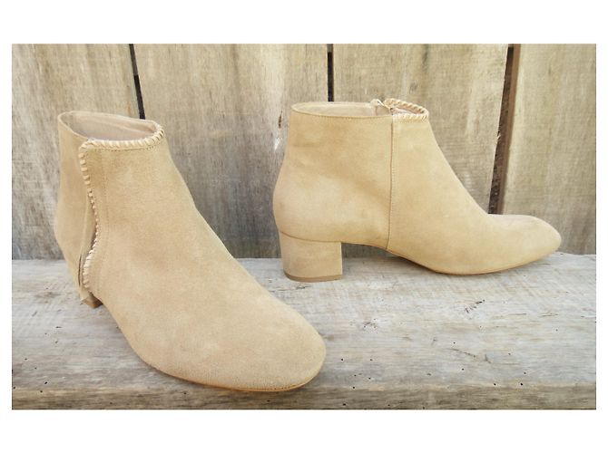 Botas Maje bege em camurça e couro 40 - vista 2