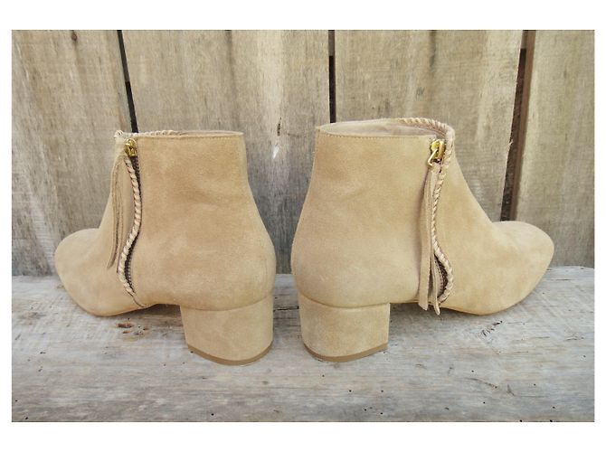 Botas Maje bege em camurça e couro 40 - vista 5