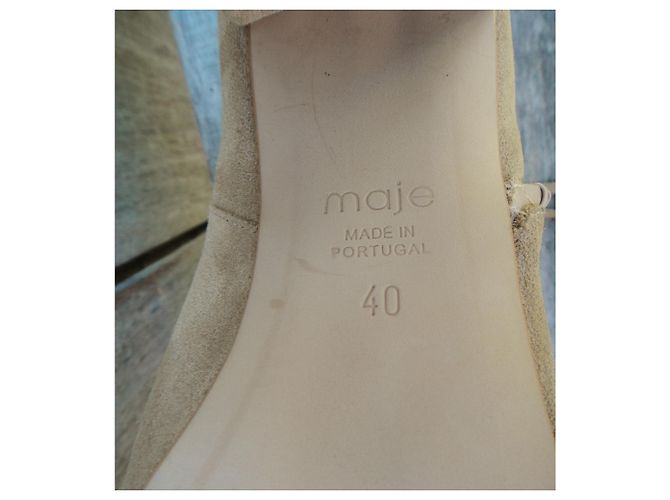Botas Maje bege em camurça e couro 40 - vista 7