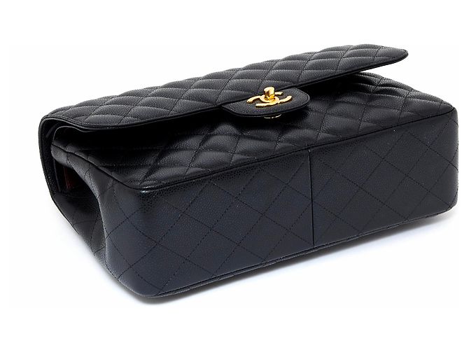 Timeless Chanel Grande borsa classica 30 Oro senza tempo nero caviale D'oro - vista 4
