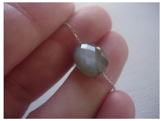 Pulsera Morganne Bello de oro blanco. 750/000 y piedra de luna Plata - vista 6