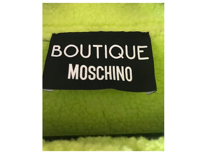 Abrigo Moschino de lana negro y verde claro - vista 2