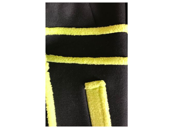 Abrigo Moschino de lana negro y verde claro - vista 6