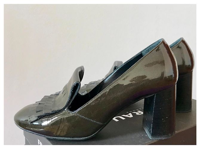Autre Marque Frau Pumps Leder Olivgrün 37 - Ansicht 2