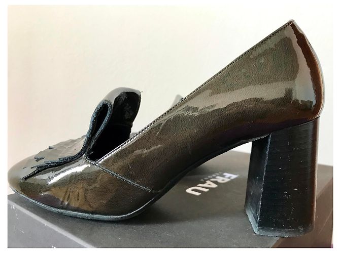 Autre Marque Frau Pumps Leder Olivgrün 37 - Ansicht 5