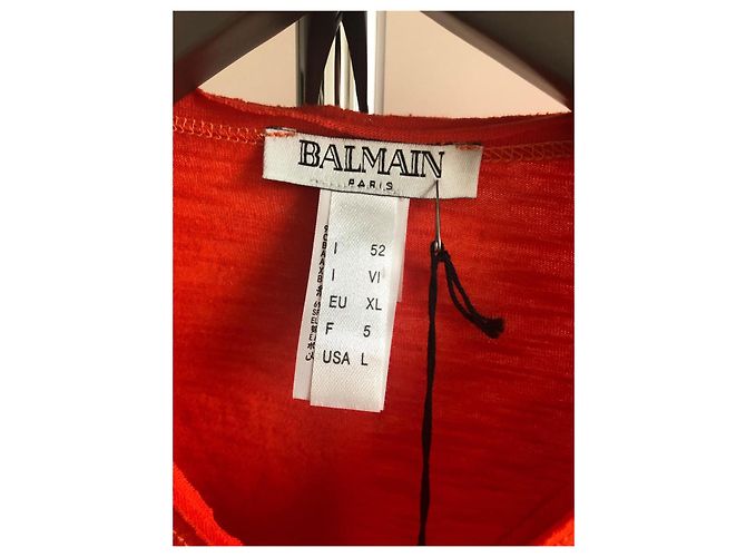 BALMAIN PARIS NEW MEN'S ORANGE T-SHIRT - view 3