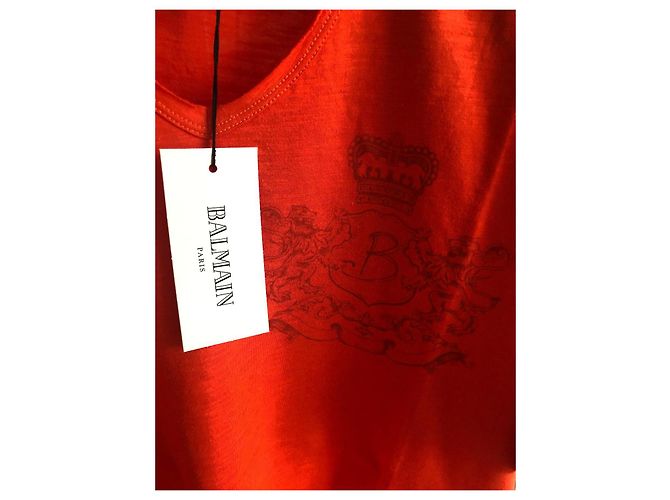 BALMAIN PARIS NEW MEN'S ORANGE T-SHIRT - view 4