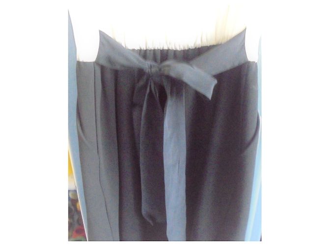Abito da Smoking Dress Gallery in Seta e Viscosa Nero e Eggshell Bianco sporco - vista 8