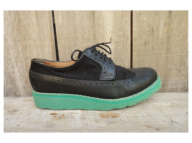 Derby As Boys Comme Des Garcons nere in pelle Nero - vista 2