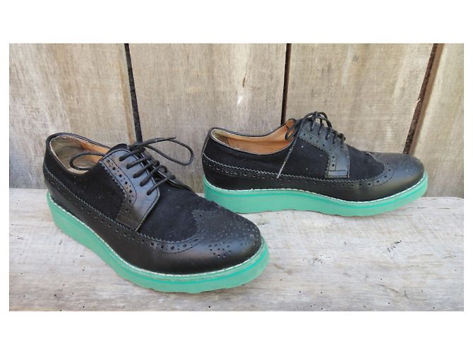 Derby As Boys Comme Des Garcons nere in pelle Nero - vista 3