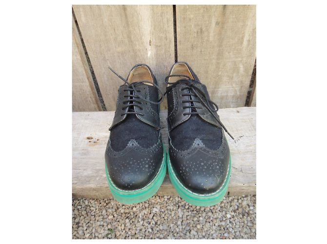 Derby As Boys Comme Des Garcons nere in pelle Nero - vista 4