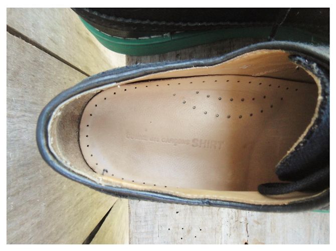 Derby As Boys Comme Des Garcons nere in pelle Nero - vista 5