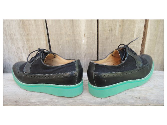 Derby As Boys Comme Des Garcons nere in pelle Nero - vista 6