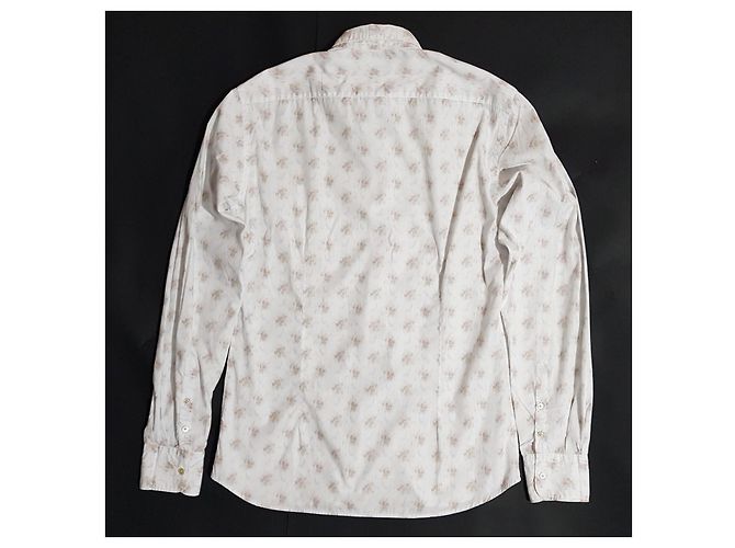 Autre Marque Camicia Aglini in cotone a fiori e righe bianche e blu Multicolore - vista 2