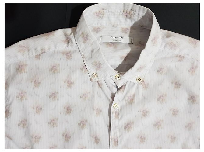 Autre Marque Camicia Aglini in cotone a fiori e righe bianche e blu Multicolore - vista 3
