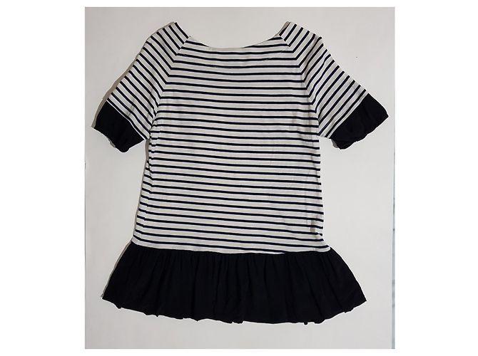 Camicetta Shirtaporter a righe in seta e cotone bianca blu Bianco Multicolore - vista 2