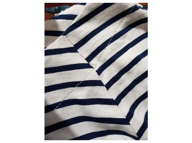 Camicetta Shirtaporter a righe in seta e cotone bianca blu Bianco Multicolore - vista 4