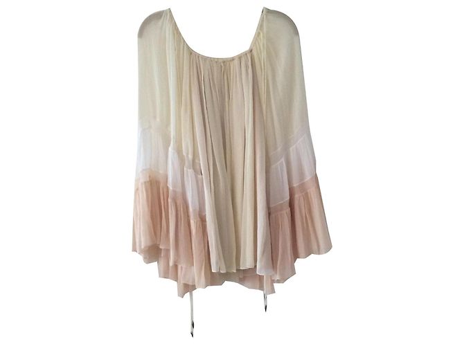 Camisa boho Chloé crudo blanco y rosa. - vista 2