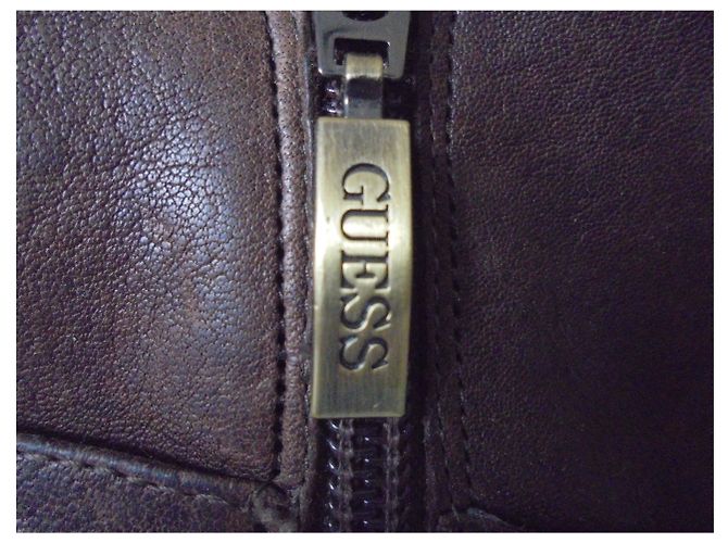 Botines Guess de piel con forro de pelo marrón Castaño - vista 3