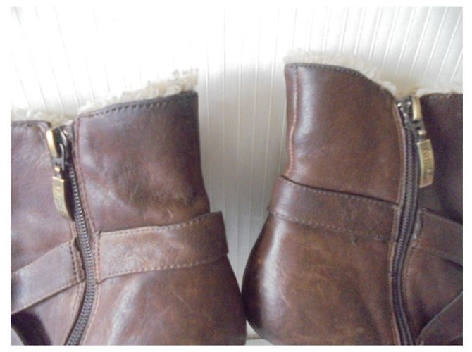 Botines Guess de piel con forro de pelo marrón Castaño - vista 4