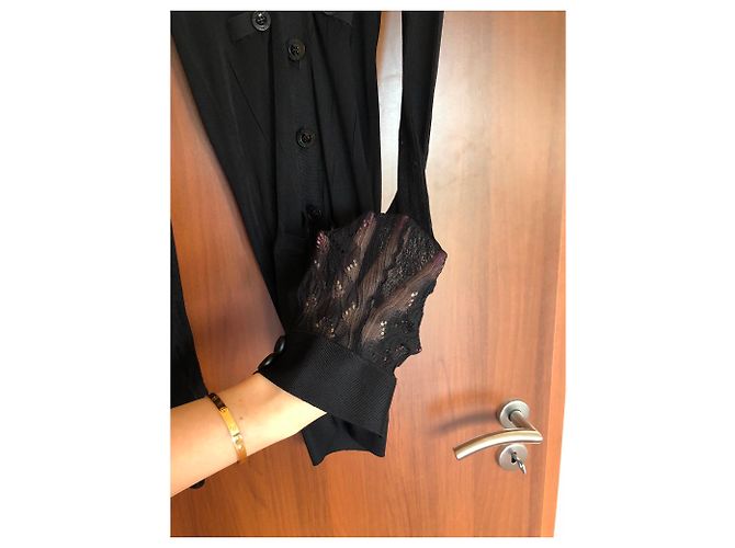 Chanel lange Strickjacke schwarz Viscose - Ansicht 3