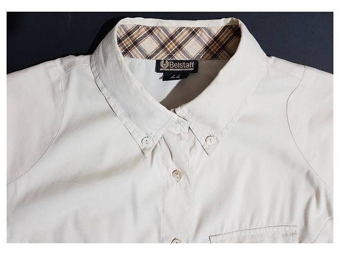 Belstaff Hemd Ecru mit Tartan Details - Ansicht 3