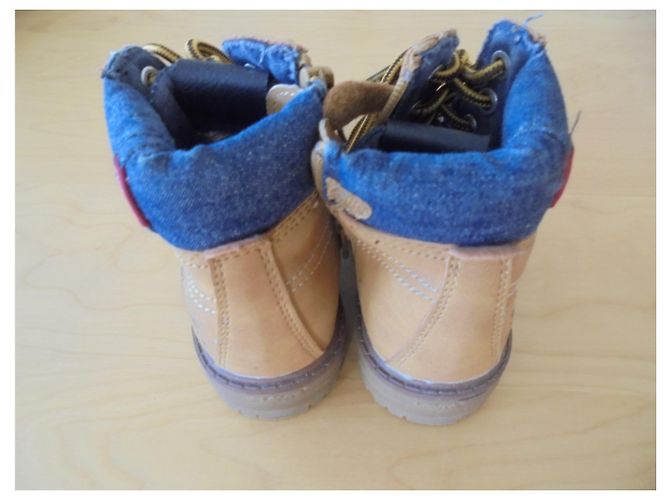 Botas Levi's Super Boots Infantil Denim Azul e Couro Marrom Claro Castanho claro - vista 3