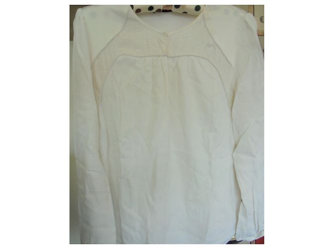 Comptoir Des Cotonniers Camicetta Tunica in Seta Cotone e Viscosa Color Eggshell Bianco sporco - vista 2
