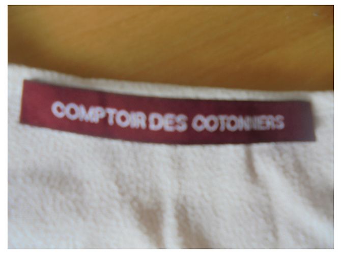 Comptoir Des Cotonniers Camicetta Tunica in Seta Cotone e Viscosa Color Eggshell Bianco sporco - vista 3