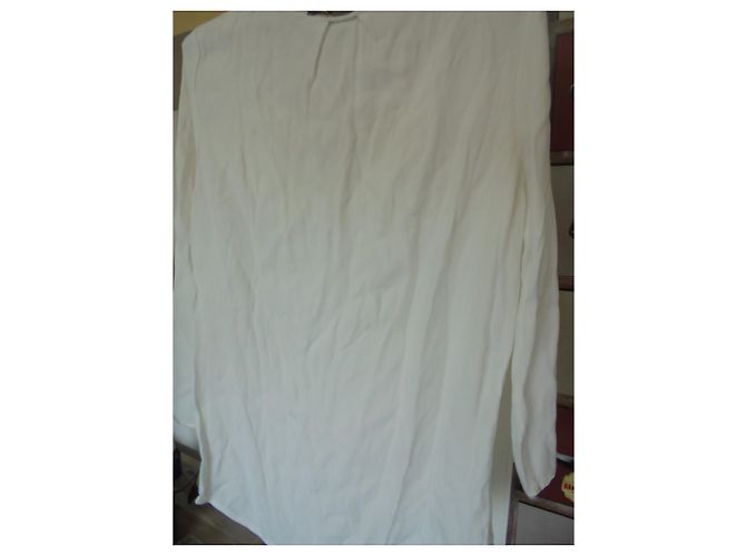 Comptoir Des Cotonniers Camicetta Tunica in Seta Cotone e Viscosa Color Eggshell Bianco sporco - vista 4