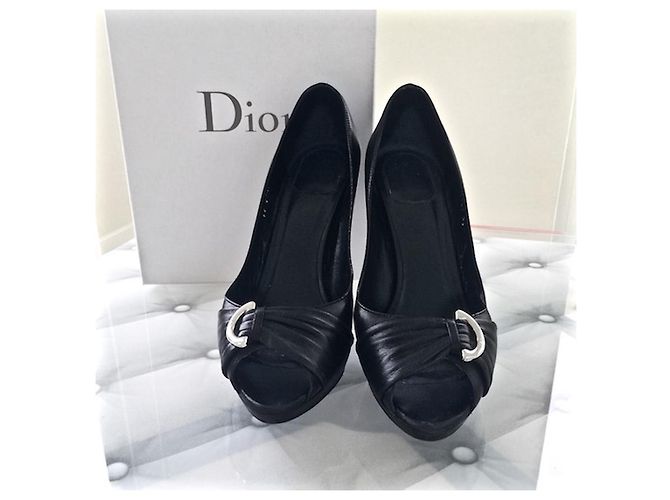 Zeppe Dior in pelle nera 38 Nero - vista 2
