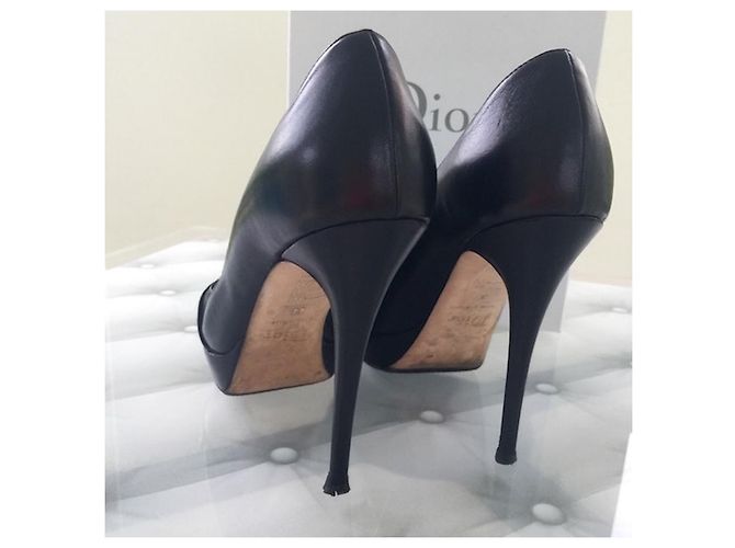 Zeppe Dior in pelle nera 38 Nero - vista 4