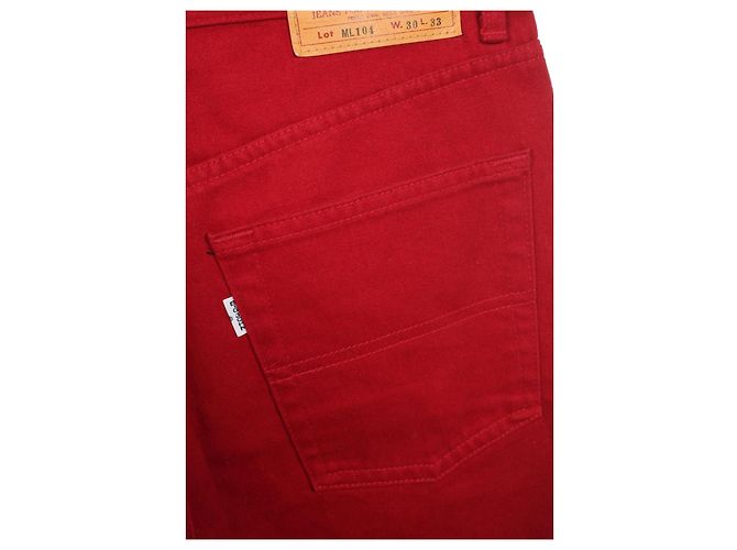 Autre Marque Jeans BIG JOHN in denim rosso di cotone Made in Japan - vista 4