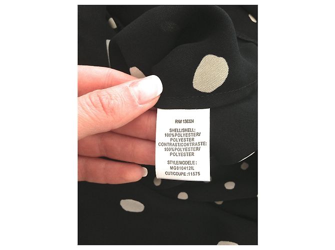 Halston Heritage Asymmetrisches Polka Dot Top Schwarz - Ansicht 5