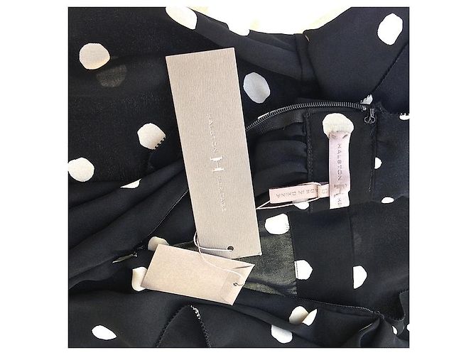 Halston Heritage Asymmetrisches Polka Dot Top Schwarz - Ansicht 6