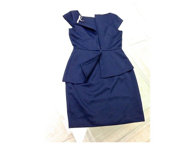 HALSTON HERITAGE KLEID Blau Marineblau - Ansicht 8