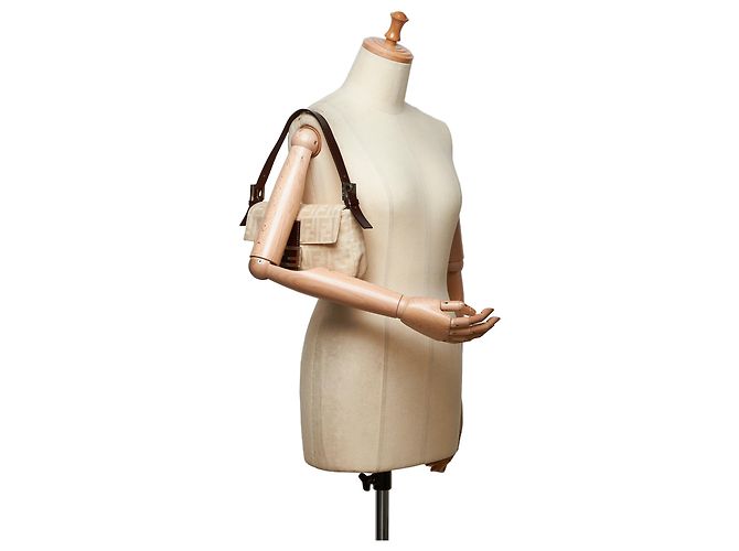 Fendi Baguette Mamma Marrone Zucca Canvas - vista 11