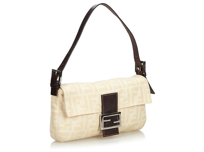 Fendi Baguette Mamma Marrone Zucca Canvas - vista 2