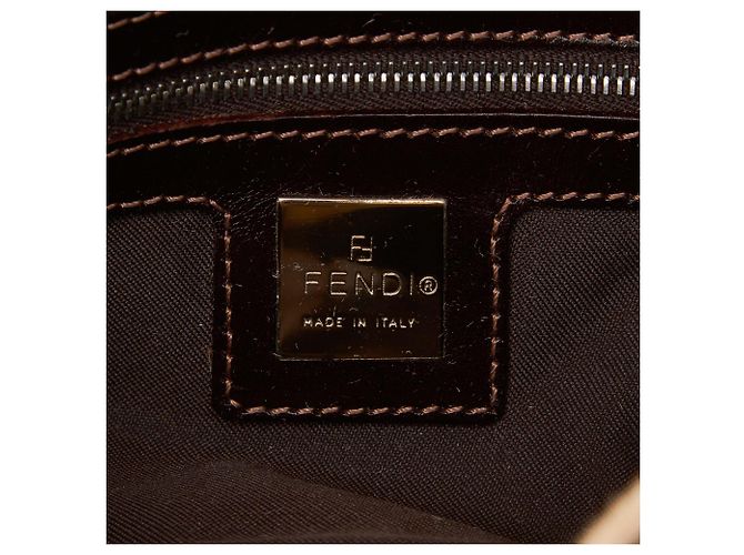 Fendi Baguette Mamma Marrone Zucca Canvas - vista 6