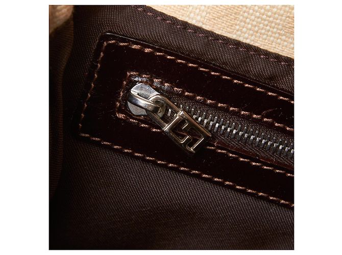 Fendi Baguette Mamma Marrone Zucca Canvas - vista 8