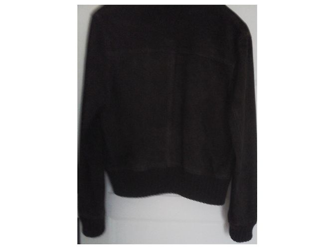 Chaqueta Massimo Dutti de Gamuza Chocolate - vista 2