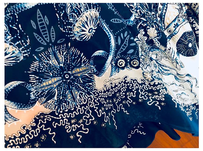 Túnica Kaftan Top de Seda Azul Roberto Cavalli - vista 4
