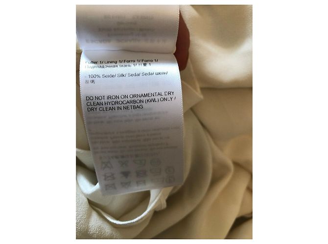 Escada Vestido de seda preto e marfim de um ombro Creme - vista 14