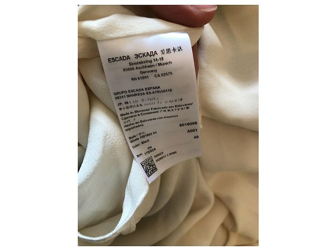 Escada Vestido de seda preto e marfim de um ombro Creme - vista 15