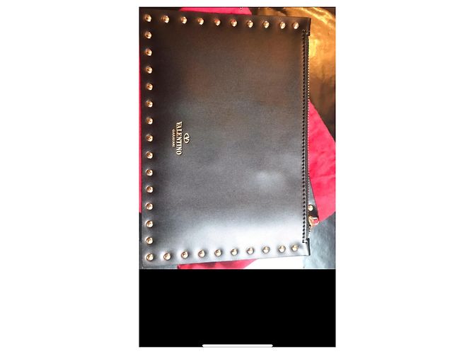 Clutch Valentino Garavani in pelle nera Nero - vista 2