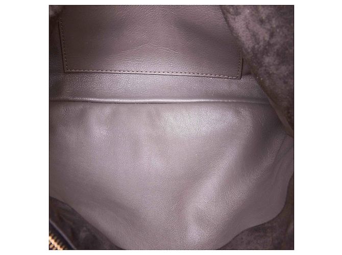 Louis Vuitton Black Monogram Suede Whisper PM Marrone Nero - vista 6